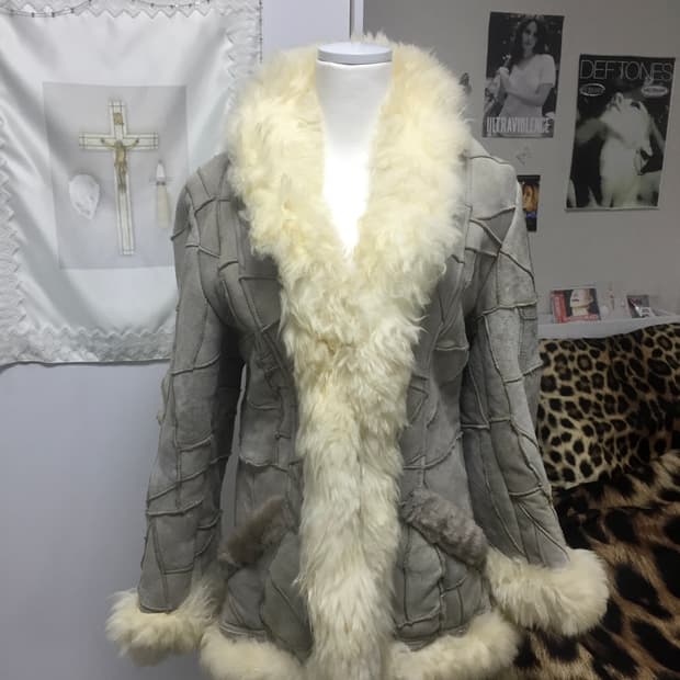 dreamcore trimming fur jacket