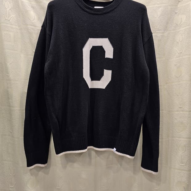 커버낫 C 로고 니트 티셔츠 블랙 L