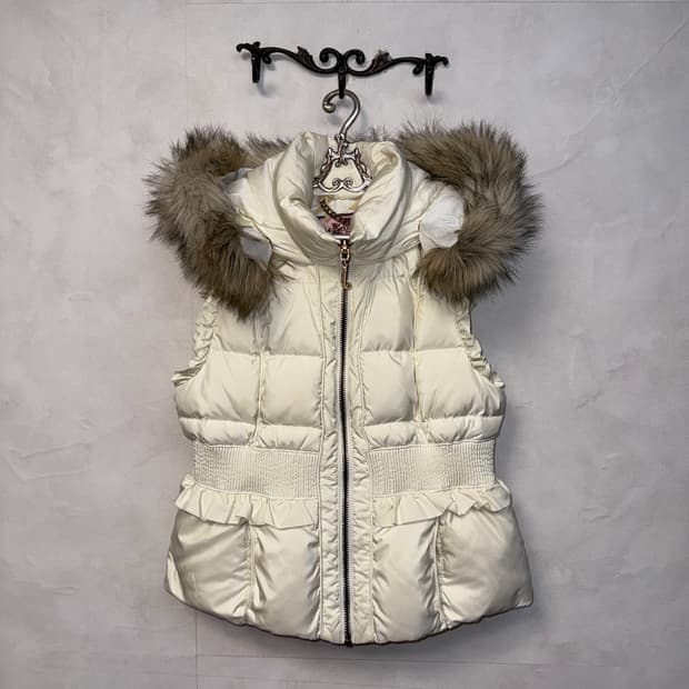 Juicy Couture fur hood padding vest