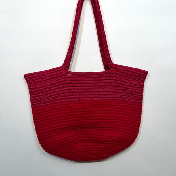 red cotton bag