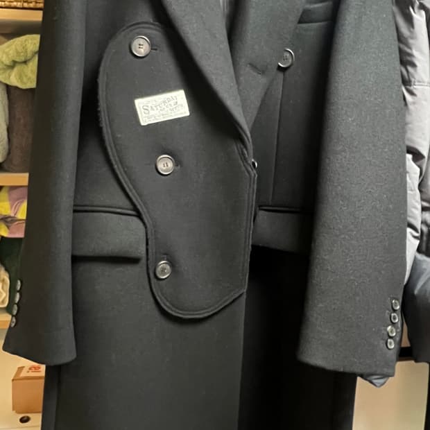 STU 더블 패치 코트 블랙 M