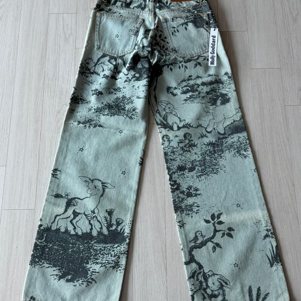 몰리고다드(molly goddard) 프린트 데님 팬츠