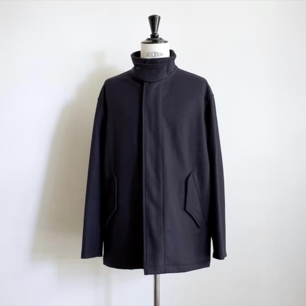 3) 코모리 펠튼 울 나일론 zip 블루종 자켓