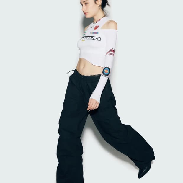 애즈이프캘리 파라슈트 카고팬츠 블랙