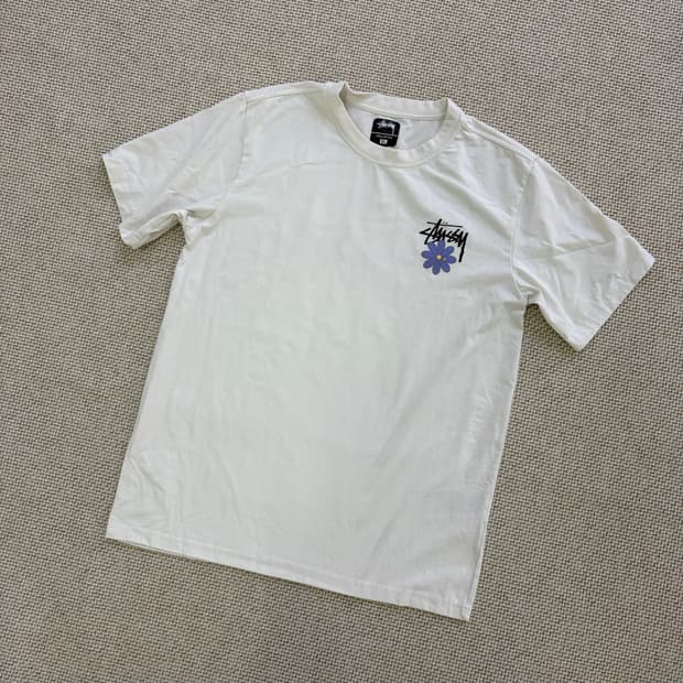 XL 빈티지 프린팅 화이트 티 0702D1