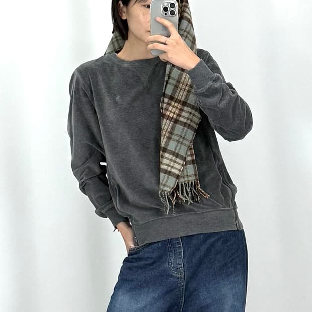 루키CK9753: 폴로 진그레이 여성 니트 맨투맨