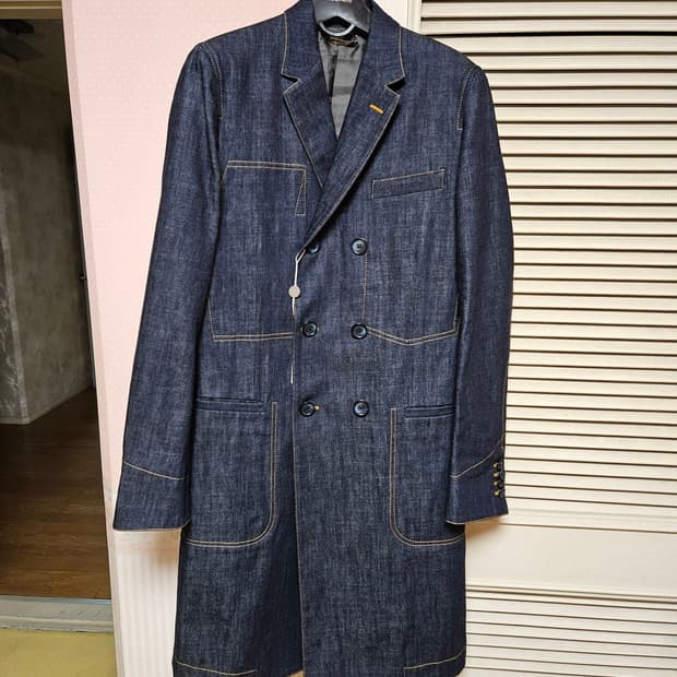 [명품/새상품] 돌체앤가바나 데님 더블 롱코트