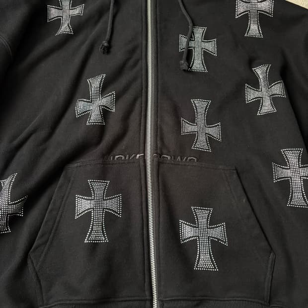 언노운 런던 라인스톤 후드집업 unknownlondon