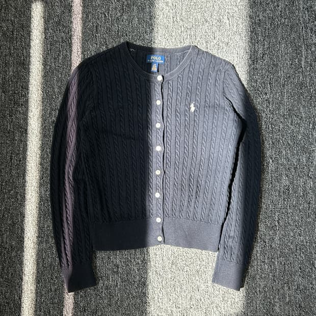 폴로 랄프로렌 네이비 케이블 가디건