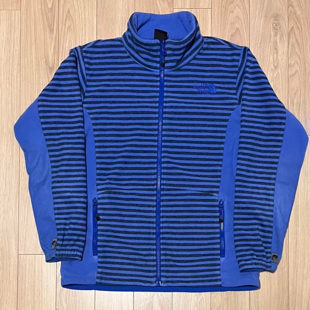 노스페이스 스트라이프 플리스 95 블루