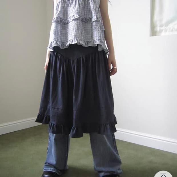 Ang project 스커트 치마 레이어드 빈티지