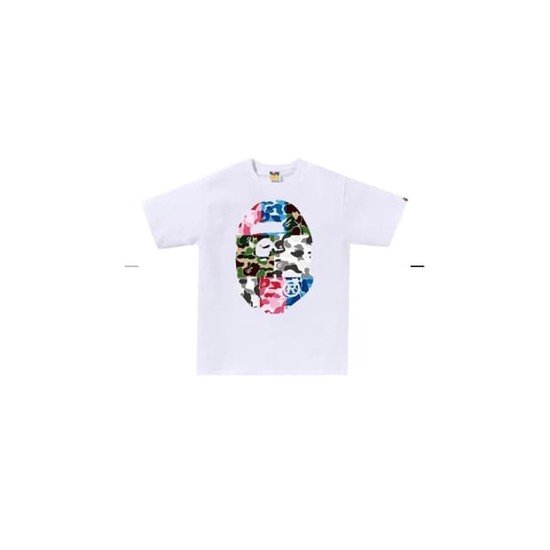 BAPE ABC 카모 크레이지 빅 에이프 헤드 티셔츠 화이트 L