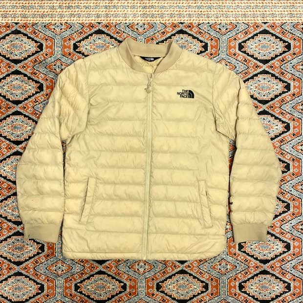 노스페이스 베이지 폴리 경량 패딩 점퍼 여성XS