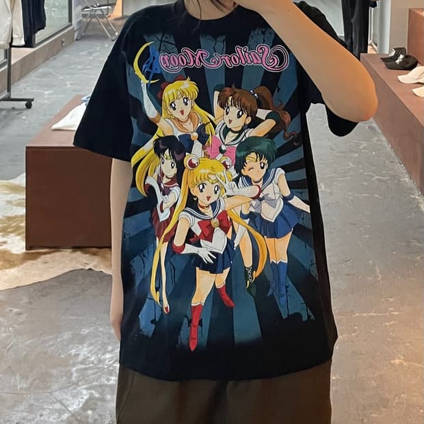 빈티지 세일러문 프린팅 반팔 H2537