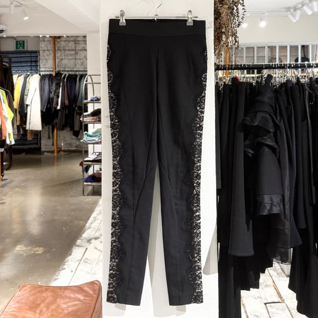 스텔라 매카트니 블랙 레이스 슬림핏 팬츠