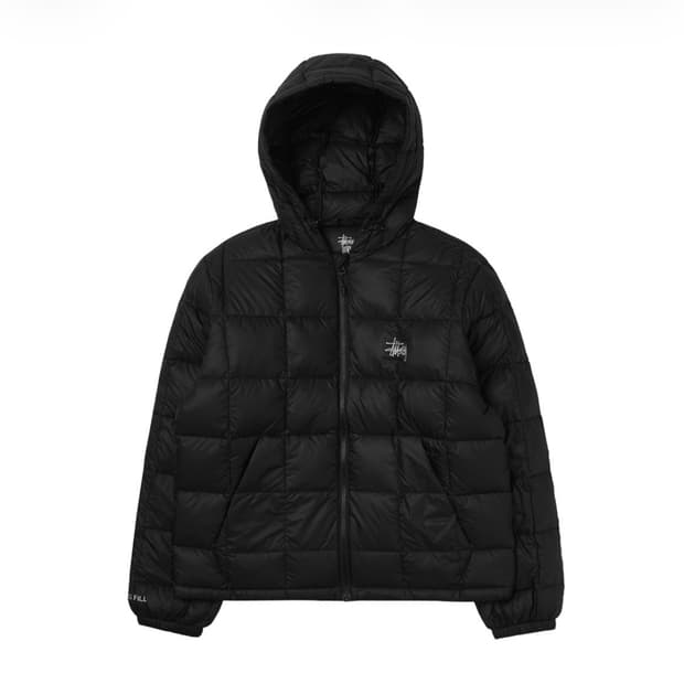 스투시 미드웨이트 후드 푸퍼 블랙 M
