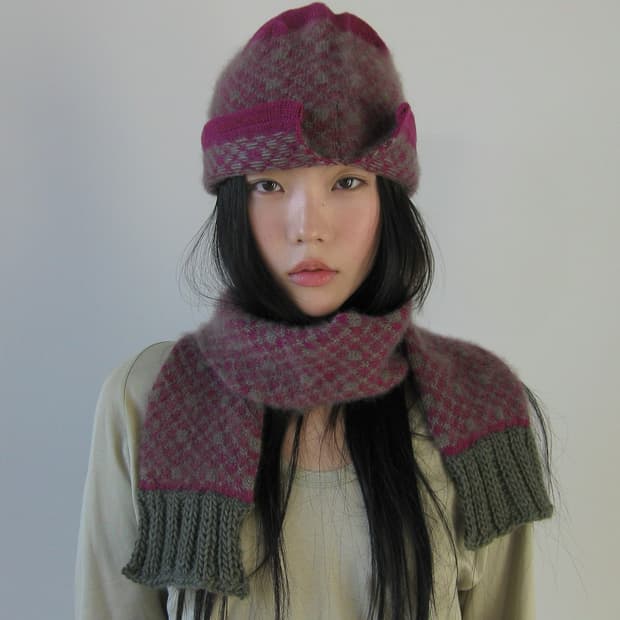 콕스피핀 Split brim hat - plum