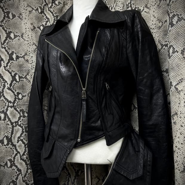 [Egoist] 00‘s SheepSkin Zip Detail Leath