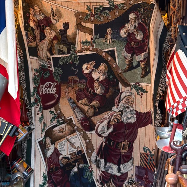 빈티지 소품 코카콜라 산타 블랭킷
