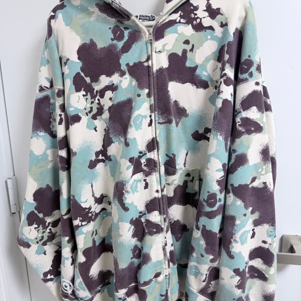 베이프 맵 카모 샤크 릴렉스드 핏 풀 집 후드 멀티