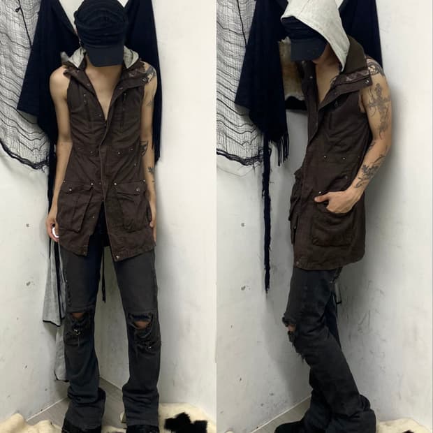(In the Attic)00’s Brown 2-way Hoodie Ve