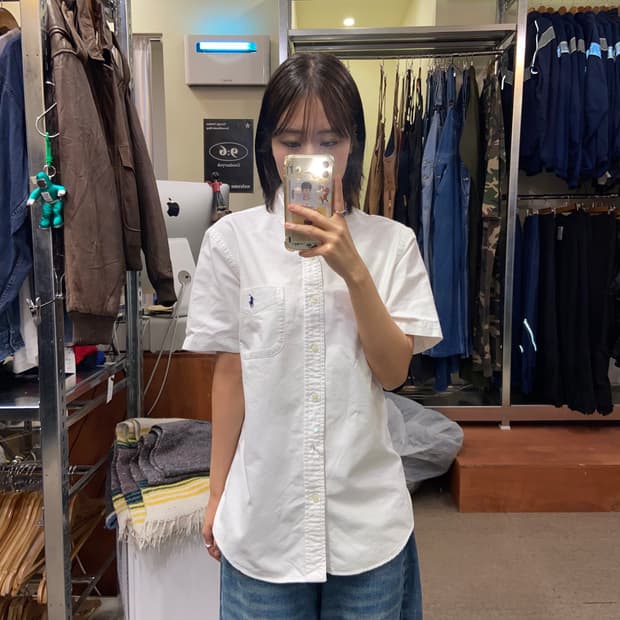 (S) POLO 폴로 랄프로렌 솔리드 포켓 반팔 셔츠 