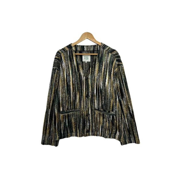 파워투더피플 재팬 빈티지 패턴 케이블 꽈배기 니트 가디건