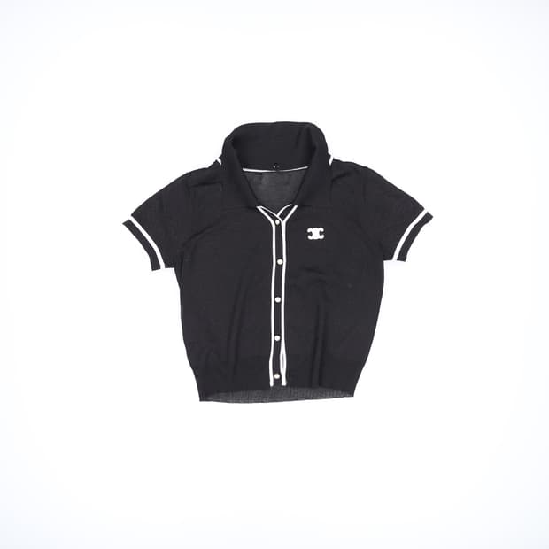 실측확인 빈티지 여성 패치 반팔니트 0417H1