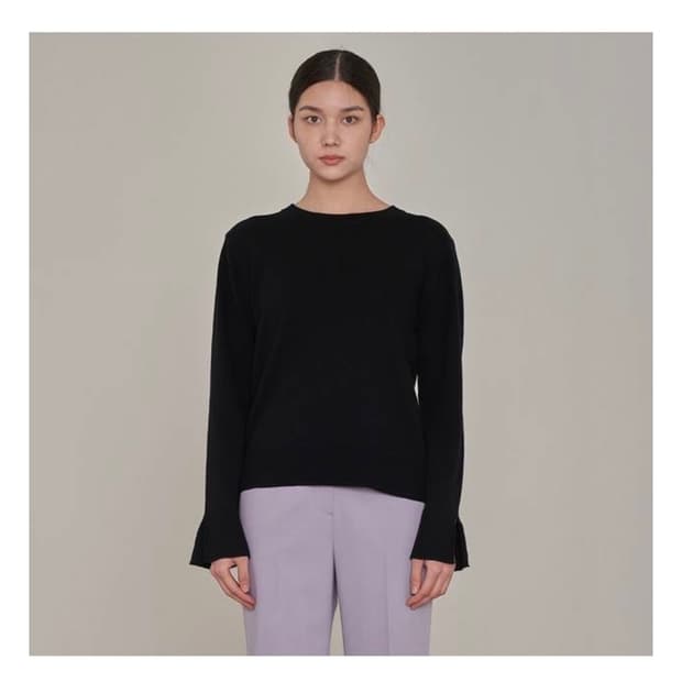 서브셋 프리미엄 라운드넥 울캐시 니트 블랙 새상품