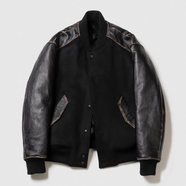 포커페이스 VINTAGE WASHED VARSITY JACKET