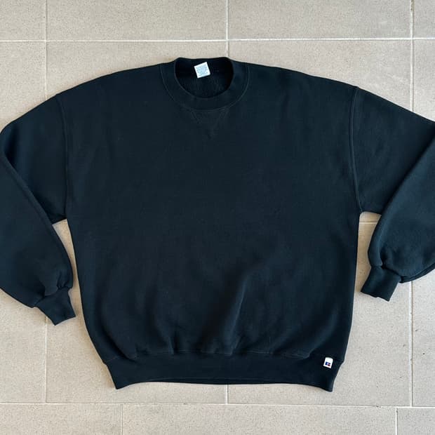90s 빈티지 러셀 스웻셔츠 블랙 XL
