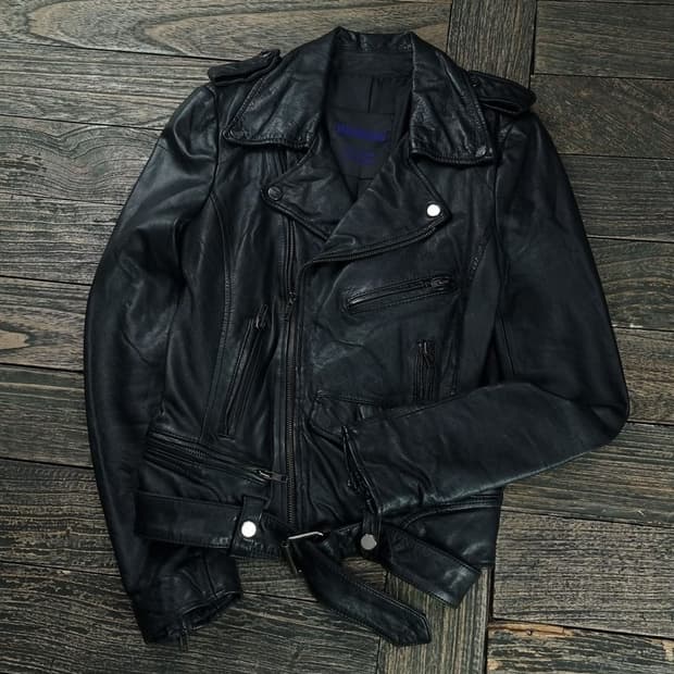 [빈티지] 리얼 램스킨 양가죽 고딕 사선 라이더 가죽 자켓 M18718