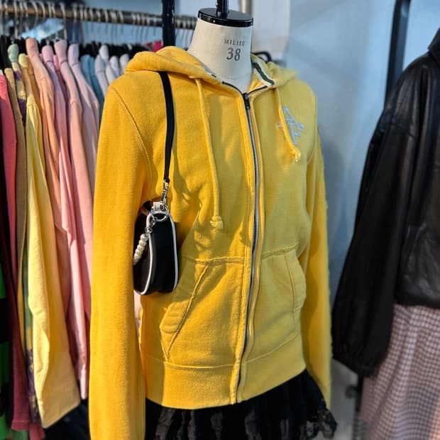 Abecrombie Yellow Zip-Up Hoodie