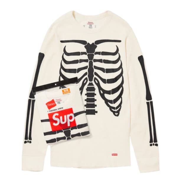 슈프림 헤인즈 본즈 써멀 크루 내츄럴 (XL)