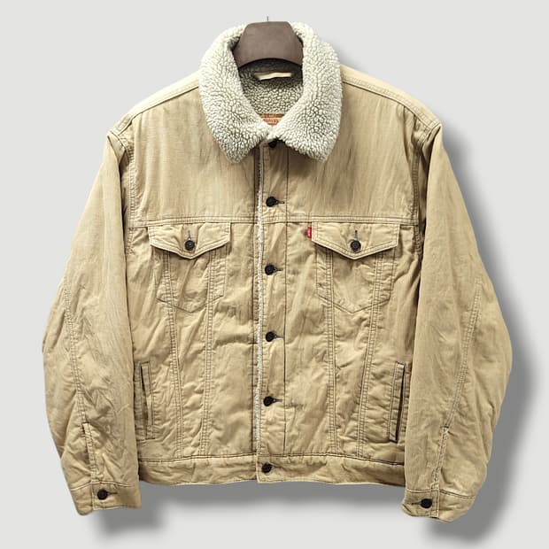 [L] 리바이스 카멜 코듀로이 쉐르파 트러커 자켓