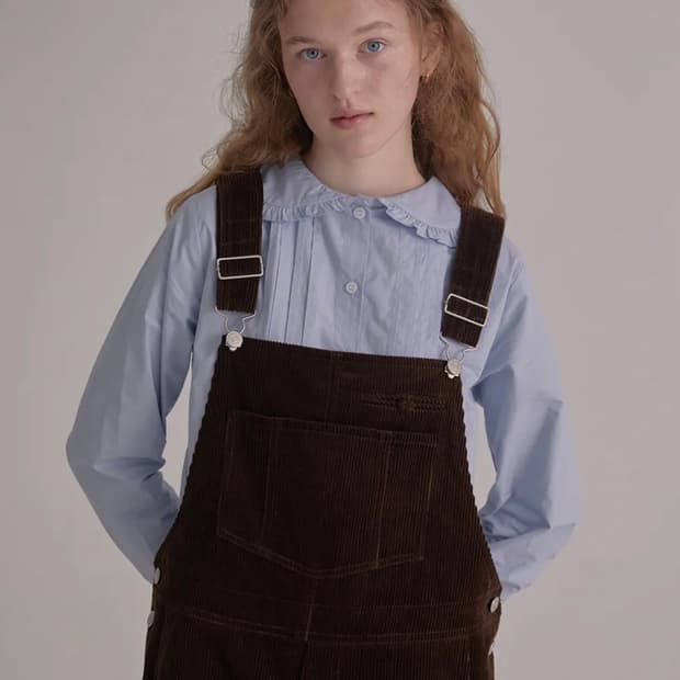 오버듀플레어 코듀로이 오버롤 브라운