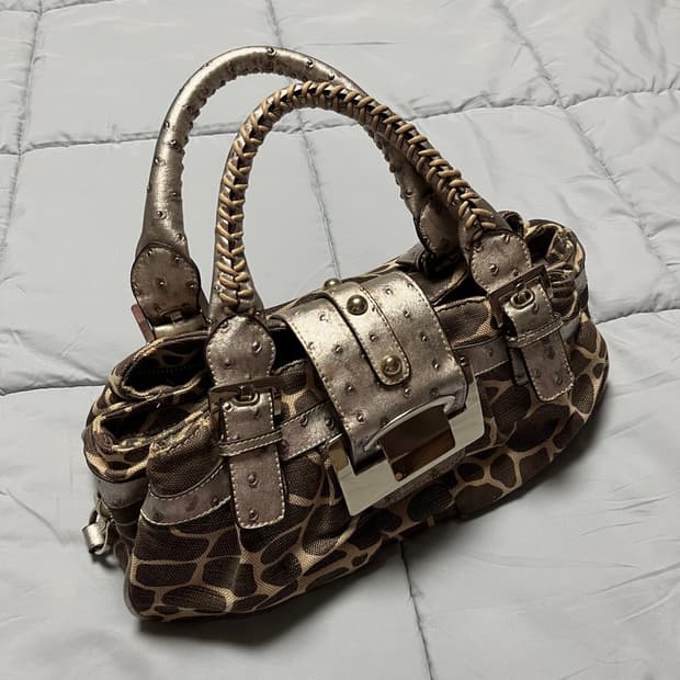 y2k 호피 숄더백