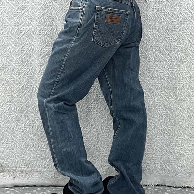 랭글러 올드스쿨 레트로 빈티지 워싱 데님팬츠 32인치 C10128