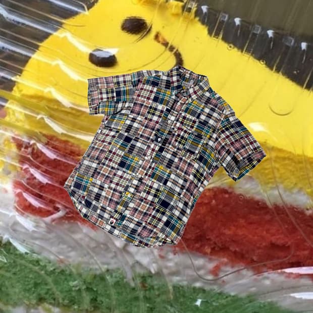 베이프 패치워크 마드라스 체크셔츠 Bape pirate