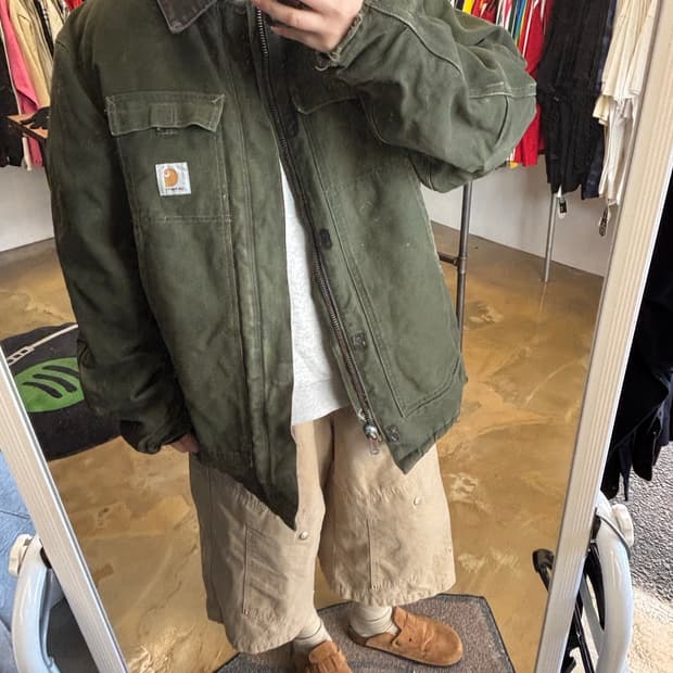 칼하트 빈티지 카키 워크 자켓