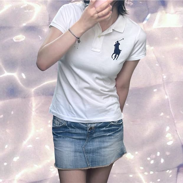 폴로 랄프로렌 신형 빅포니 치프키프 반팔 카라 티셔츠 화이트 S