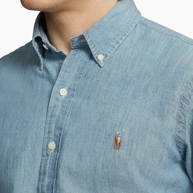 폴로 랄프로렌 코튼 샴브레이 셔츠 클래식핏