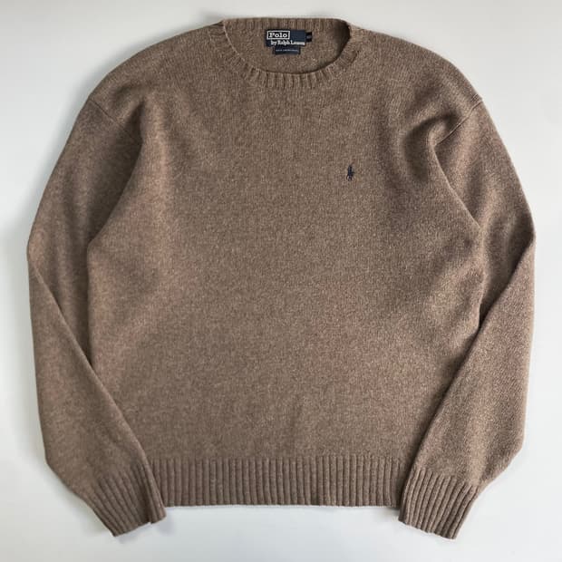 Polo  폴로 랄프로렌 90,s 샌드 브라운 램스울 니트