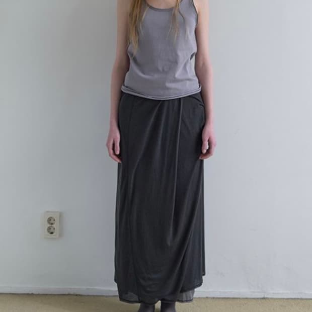 낫띵에브리띵 드레이프 더블레이어드 스커트