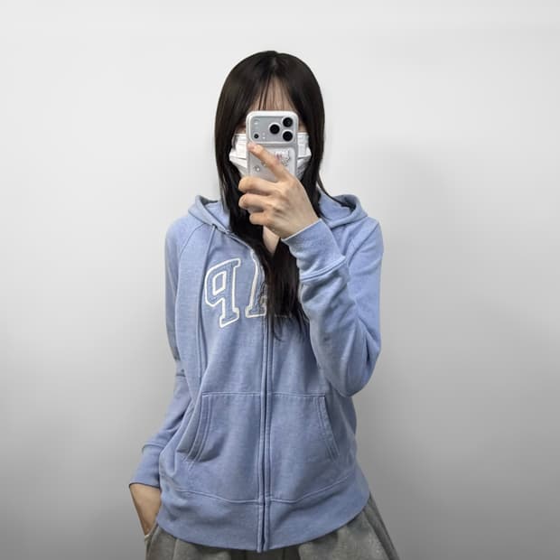 갭 Gap 스펠 로고 후드집업 소라