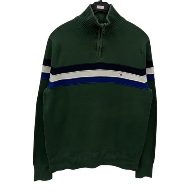 타미힐피거 울 니트 반집업