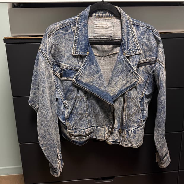 워싱 데님 라이더 자켓