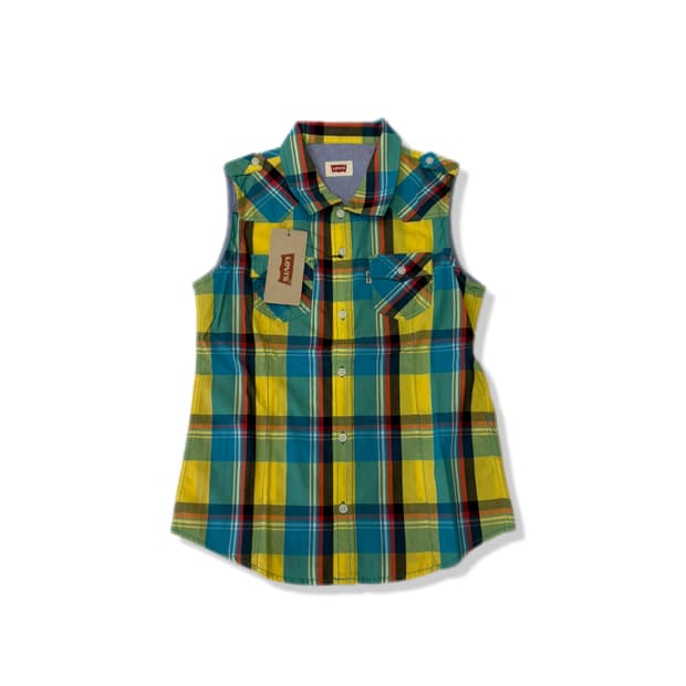 levis y2k checkered sleeveless shirt
