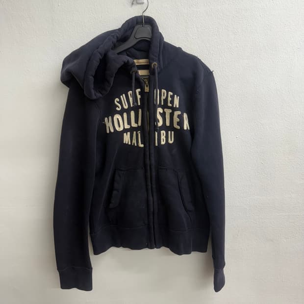 홀리스터 네이비 폰트 후드집업 S
