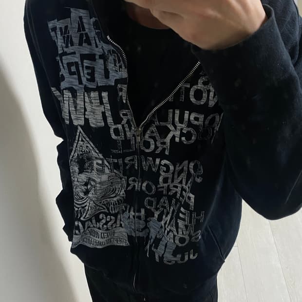 펑크 디자인 후드티 M